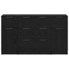vidaXL Aparador con caj&oacute;n 3 pcs Roble Negro Madera de ingenier&iacute;a