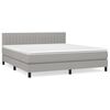 vidaXL Cama box spring con colch&oacute;n tela gris claro 160x200 cm