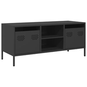 vidaXL Mueble para TV acero laminado en fr&iacute;o negro 101,5x39x43,5 cm