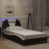 vidaXL Estructura de cama Viana con LED sin colch&oacute;n negro blanco 100x200 cm