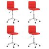 vidaXL Sillas de comedor giratorias 4 uds cuero sintético rojo