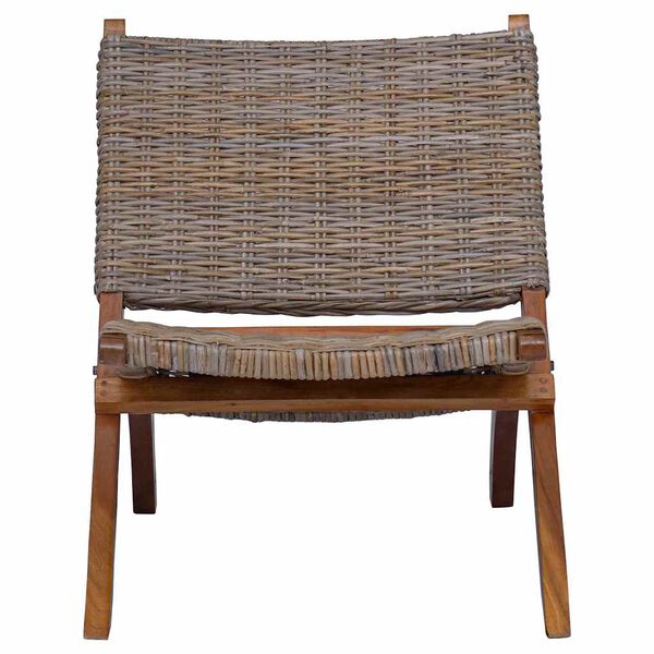 vidaXL Silla de rat&aacute;n kubu natural y madera maciza de caoba