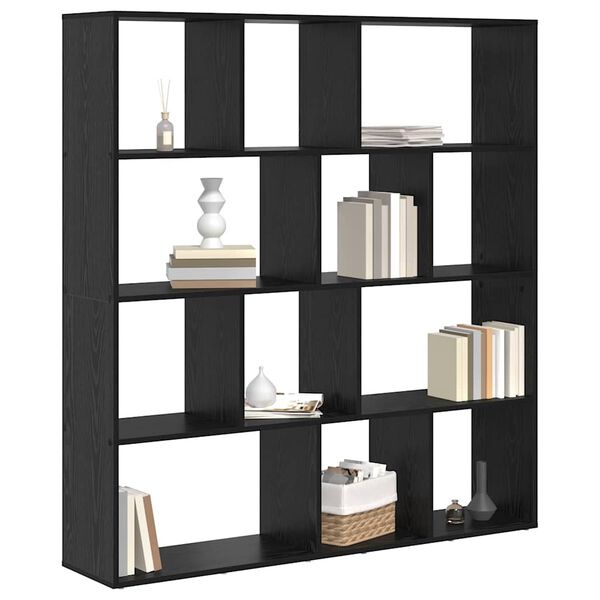 vidaXL Librer&iacute;a Roble Negro 132 x 29 x 141,5 cm Madera de ingenier&iacute;a