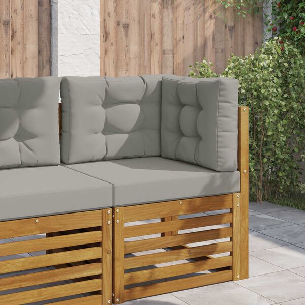 vidaXL Coj&iacute;n para sof&aacute; de exterior 3 pcs Gris Poli&eacute;ster