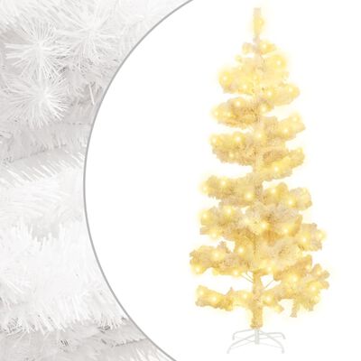 vidaXL Árbol de Navidad en espiral con luces y soporte blanco 180 cm