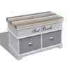 vidaXL Banco ba&uacute;l de madera y cojin gris, con cajones