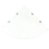 vidaXL Estante de esquina con soportes cromados vidrio blanco 45x45 cm
