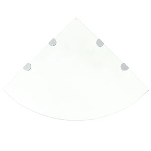 vidaXL Estante de esquina con soportes cromados vidrio blanco 45x45 cm