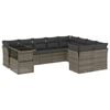 vidaXL Set de sof&aacute;s de jard&iacute;n 10 pzas con cojines rat&aacute;n sint&eacute;tico gris