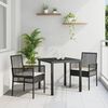 vidaXL Silla de Jard&iacute;n 2 pcs Negro 55 x 53 x 85 cm rat&aacute;n sint&eacute;tico