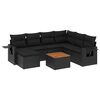 vidaXL Set de sof&aacute;s de jard&iacute;n 8 piezas y cojines rat&aacute;n sint&eacute;tico negro