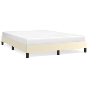 vidaXL Estructura de cama sin colch&oacute;n cuero sint&eacute;tico crema 140x200 cm