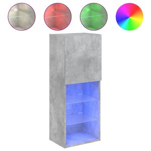 vidaXL Mueble para TV con luces LED gris hormig&oacute;n 40,5x30x102 cm