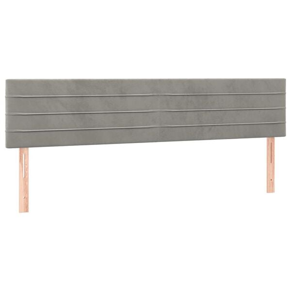 vidaXL Cabeceros terciopelo gris claro 160x5x78/88 cm
