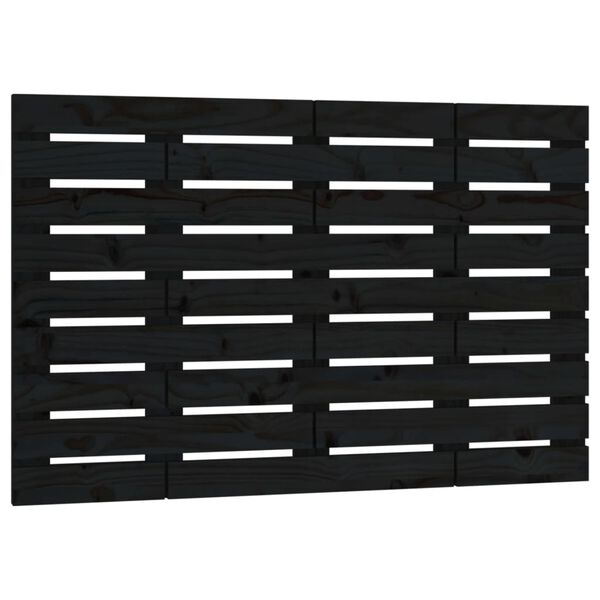 vidaXL Cabecero de cama de pared madera maciza pino negro 106x3x63 cm