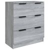 vidaXL Aparador de 3 piezas madera contrachapada gris Sonoma