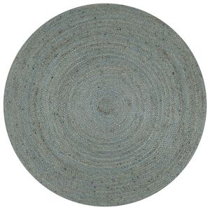 vidaXL Alfombra de yute tejida a mano redonda verde oliva 90 cm
