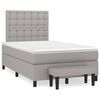 vidaXL Cama box spring con colch&oacute;n tela gris claro 120x190 cm