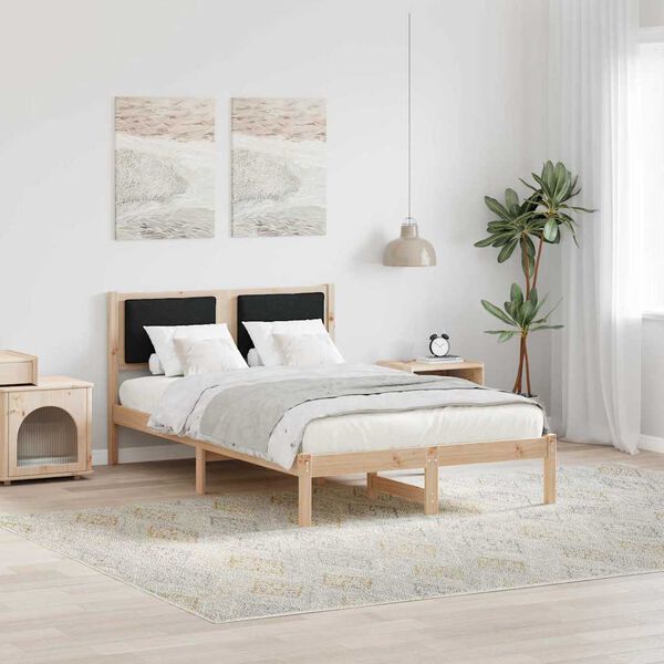 vidaXL Estructura de cama Negro 120 x 190 cm Madera de pino macizo