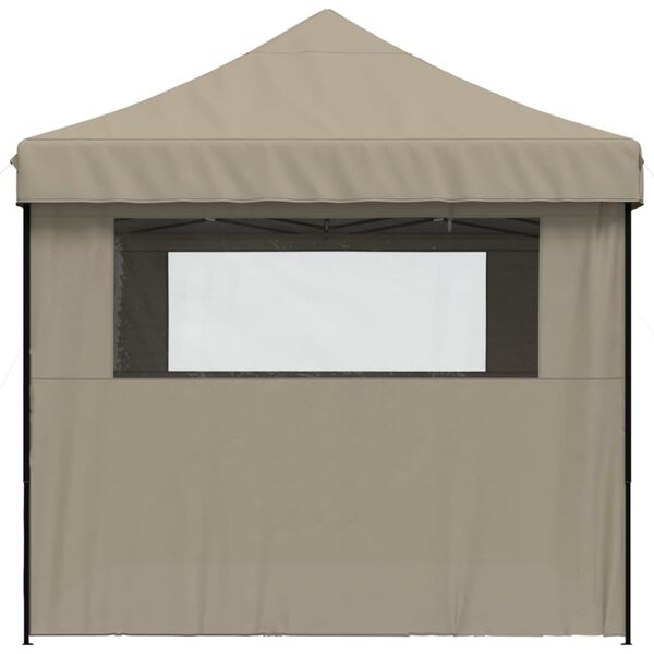 vidaXL Tienda de fiesta plegable Pop-Up con 4 paredes laterales taupe