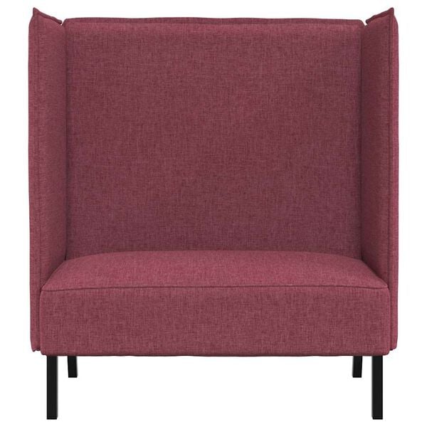 vidaXL Sofa de Espalda Alta 101cm Rojo vino tinto tela