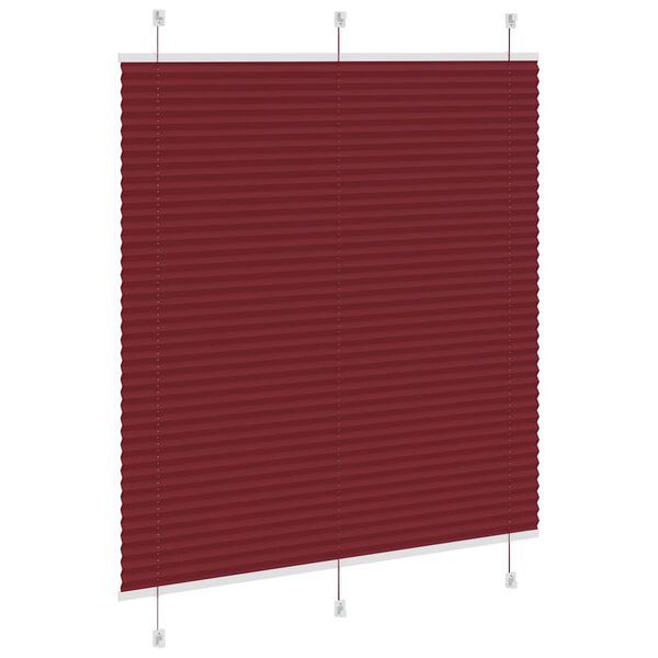 vidaXL Estor Plisado rojo burdeos 120x100 cm Tela Ancho 119,4 cm
