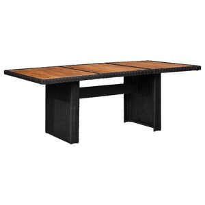 vidaXL Mesa de comedor de jard&iacute;n rat&aacute;n sint&eacute;tico negro 200x100x74 cm