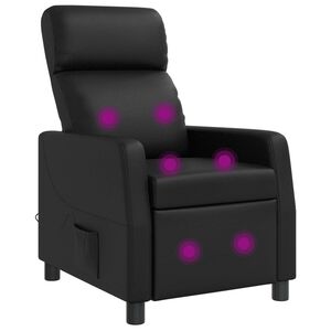 vidaXL Silla de masajes reclinable Negro Cuero sint&eacute;tico