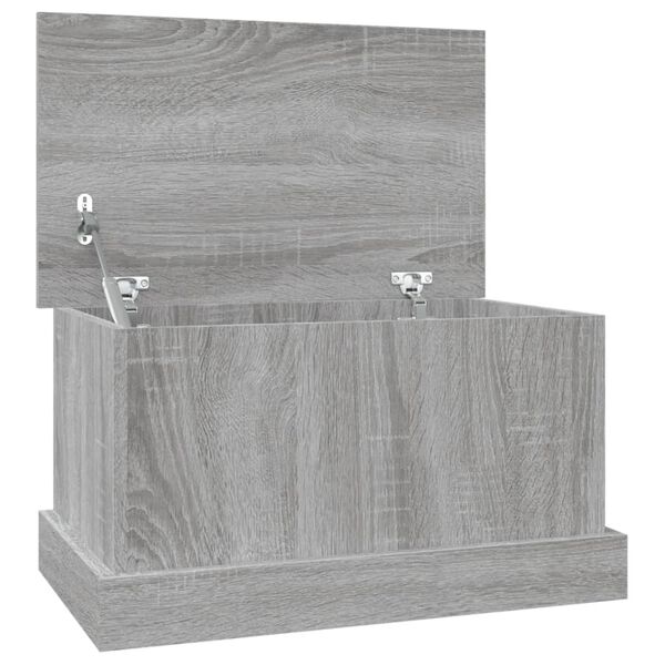 vidaXL Baúl almacenaje madera contrachapada gris sonoma 50x30x28 cm