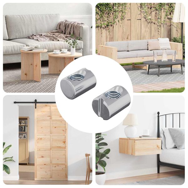 vidaXL Tuercas de barril 2 pcs M6 x 13 mm (Di&aacute;metro de Rosca x H)