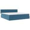 vidaXL Cama con almacenamiento y LED con LED Azul Oscuro 200 x 200 cm
