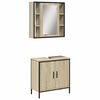 vidaXL Set de muebles de ba&ntilde;o 2 pzas madera contrachapada roble Sonoma