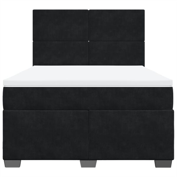 vidaXL Cama box spring con colch&oacute;n terciopelo negro 140x200 cm