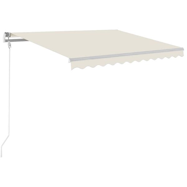 vidaXL Toldo autom&aacute;tico con LED sensor de viento color crema 300x250cm
