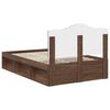 vidaXL Estructura de cama con cabecera Roble Marr&oacute;n 120 x 200 cm