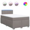 vidaXL Cama box spring con colch&oacute;n tela gris taupe 120x190 cm