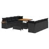 vidaXL Conjunto de sof&aacute;s de jard&iacute;n 12 uds. 12-N&uacute;mero de plazas Negro