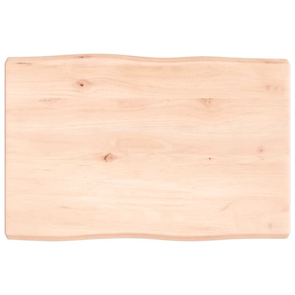 vidaXL Tablero de mesa madera maciza borde natural 60x40x(2-4) cm