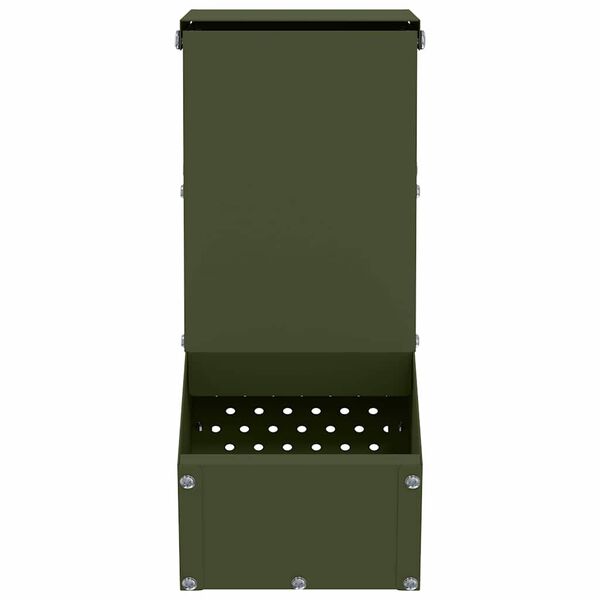 vidaXL Comedero para Conejos Verde Oliva 12,5 x 26 x 28,5 cm