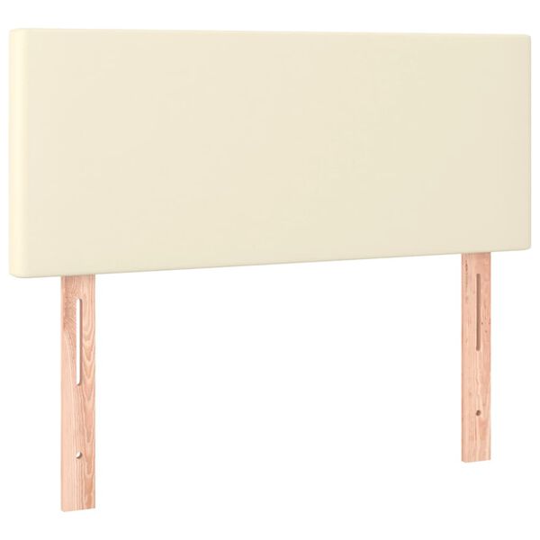 vidaXL Cabecero con LED cuero sint&eacute;tico color crema 80x5x78/88 cm