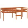 vidaXL Cama alta madera maciza de pino marr&oacute;n cera 75x190 cm
