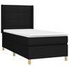 vidaXL Cama box spring con colch&oacute;n tela negro 90x190 cm
