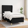 vidaXL Cama box spring con colch&oacute;n tela negro 80x200 cm