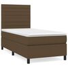 vidaXL Cama box spring con colch&oacute;n tela marr&oacute;n oscuro 90x190 cm
