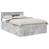 vidaXL Estructura de cama con cabecera Gris Concreto 150 x 200 cm
