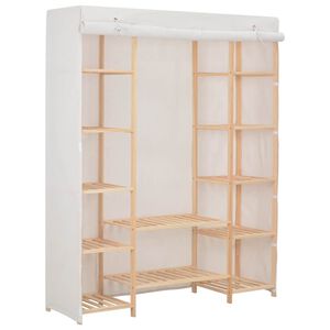 vidaXL Armario de tela blanco 135x40x170 cm