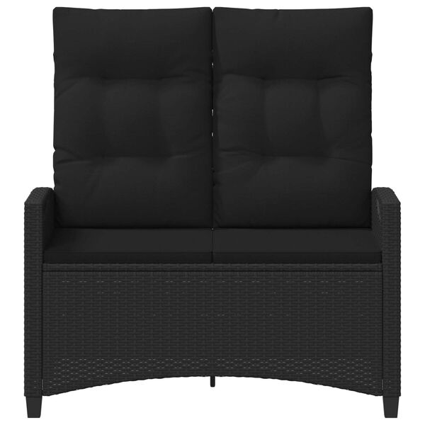vidaXL Banco de jard&iacute;n Negro 105 x 60 x 112 cm Acero y Poli&eacute;ster