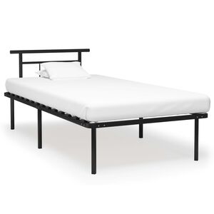 vidaXL Estructura de cama sin colch&oacute;n metal negro 100x200 cm