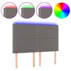 vidaXL Cabecero con luces LED cuero sint&eacute;tico gris 144x5x118/128 cm