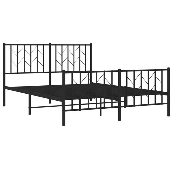 vidaXL Estructura cama sin colch&oacute;n con estribo metal negro 140x200 cm